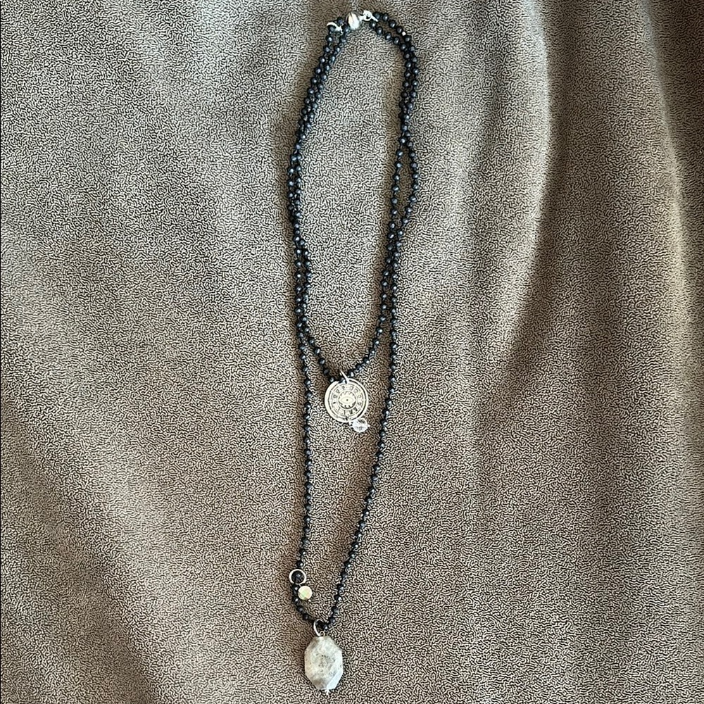 Elegant Black and Silver Necklace